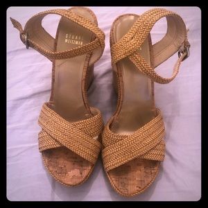 Stuart Weitzman Minx Camel Wedges